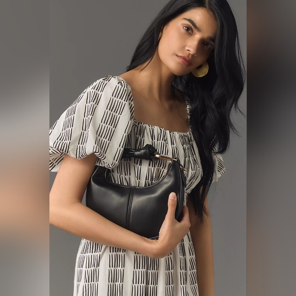 Anthropologie Maeve Puff Short Sleeve Square-Neck Smocked Midi Dress Whi… - Picture 4 of 8